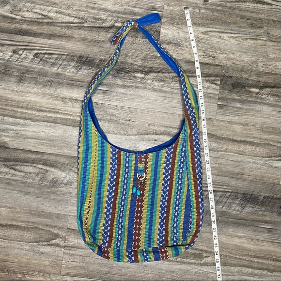 The Original Arizona Company Blue Stripe Printed Hang Crossbody Purse Bag - EUC - Picture 6 of 11